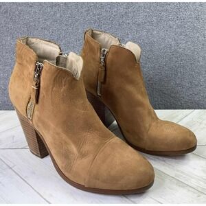 Rag & Bone Margot Suede Ankle Boot Womens 38.5/9 Tan Leather Heeled Bootie Italy